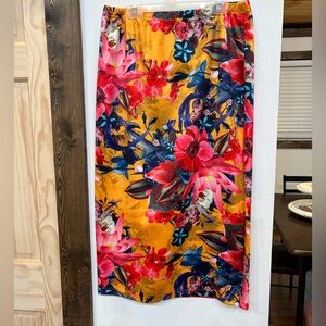 Vibrant Floral Midi Skirt